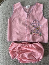 Vintage Judy Philippine Baby Girl Outfit - 2pc -Pink with Girl