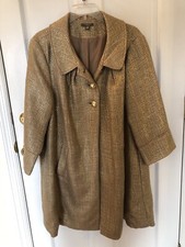 Gold Tweed Thread Xl Evening Party Lightweight Coat Apt. 9