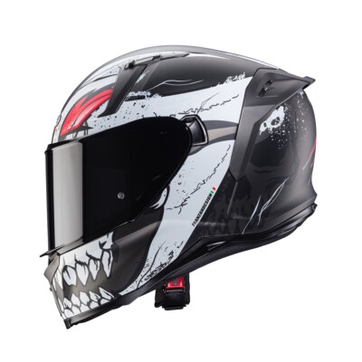 INTEGRALHELM CABERG AVALON X PUNK GRAU WEISS ROT MATT GRÖSSE XS S M L