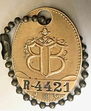 VTG Charge Coin Brass Tag: BOGGS & BUHL; Pittsburgh PA; w/ Distinct Armored Bust
