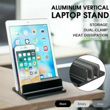 Aluminum Vertical Laptop Tablet Stand Space-saving Holder For MacBook Notebook