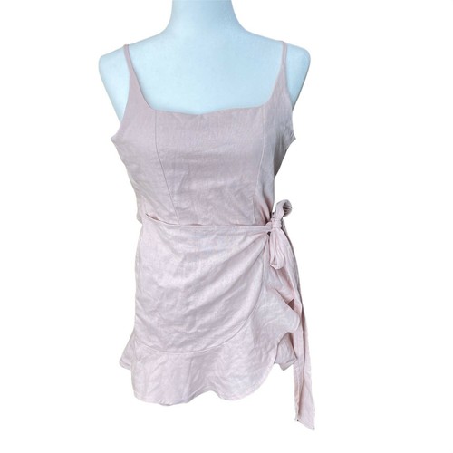 Apron Wrap Dress Blush Lined Ruffle | eBay
