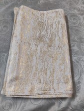 Christmas Table Runner Metallic Gold Foil 78  x 15" Cream Cotton Double Sided