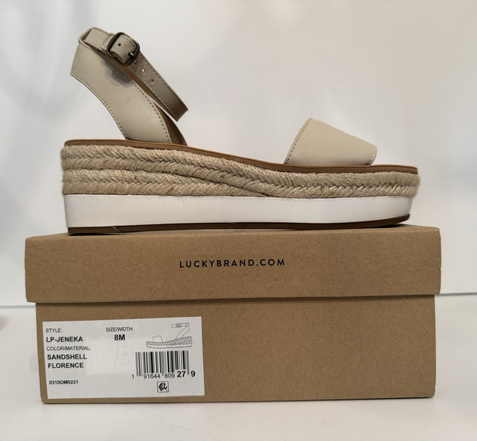 APL Sandali con zeppa Lucky Brand LP Jeneka Sandshell Firenze donna taglia 8M scarpe