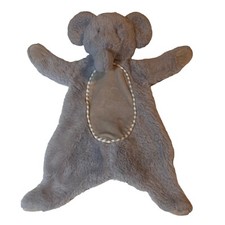 Kellytoy Gray Elephant Rattle 16" Crinkle Body Plush Security Blanket Lovey Toy
