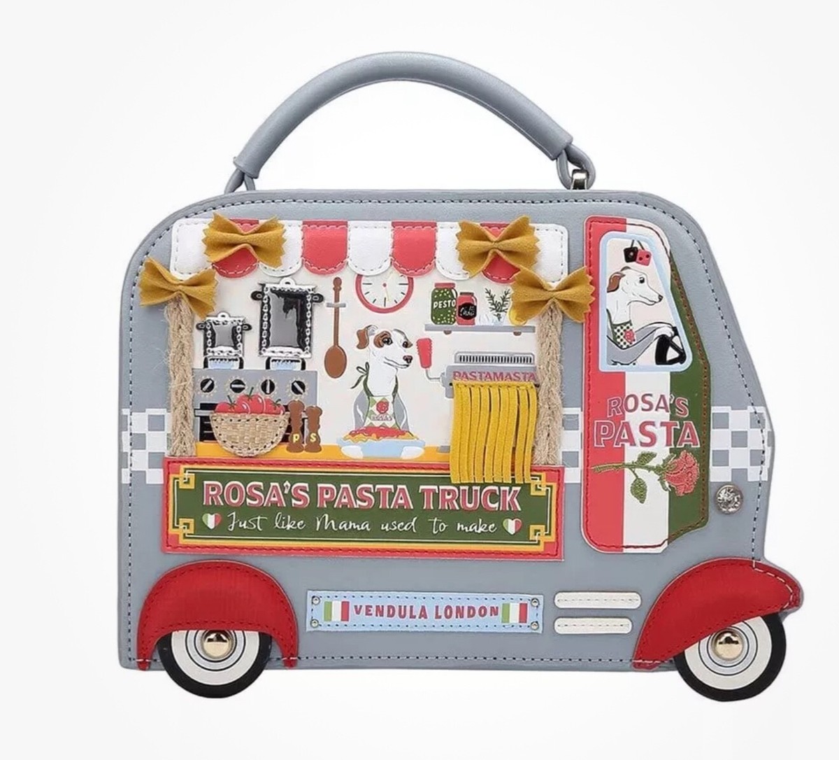 ⭐︎新品未使用⭐︎VendulaLondon Lucky Paws Grab Bag Vendula London Rosa's Pasta Truck Grab Bag Novelty Crossbody