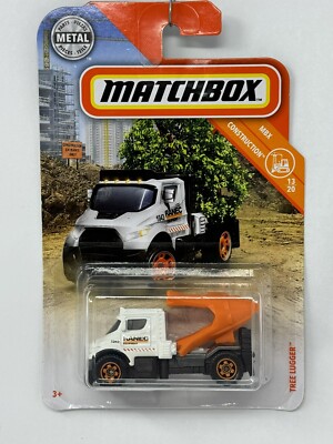 2018 Matchbox Construction Series Tree Lugger 13/20 Orange White