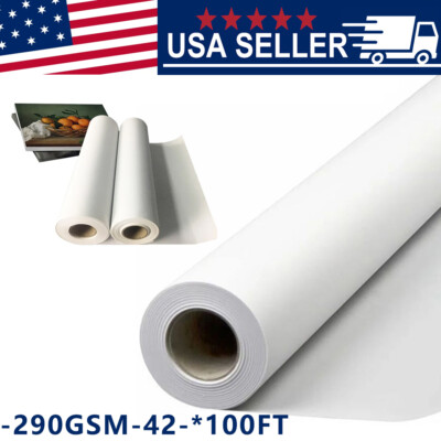 42''x100'x290 Matte Polyester Inkjet Canvas Roll for Wide Format Inkjet Printers