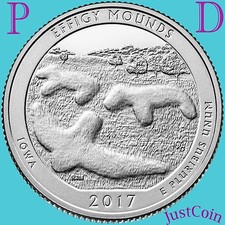 2017 P&D EFFIGY MOUNDS NATIONAL MONUMENT (IOWA) TWO QUARTERS SET UNCIRCULATED