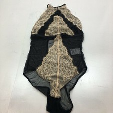 Inc Colorblocked Lace Bodysuit Color:Black Size: Small