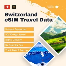 Switzerland Travel eSIM Data | 1-50GB | 7-180 Days | LOWEST PRICE YOU CAN FIND