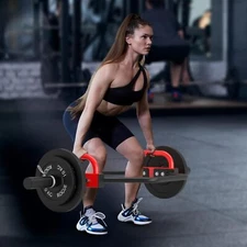 Hex Trap Bar 48In Olympic Deadlift Barbell for Squats Shrugs 2In Weight Plates