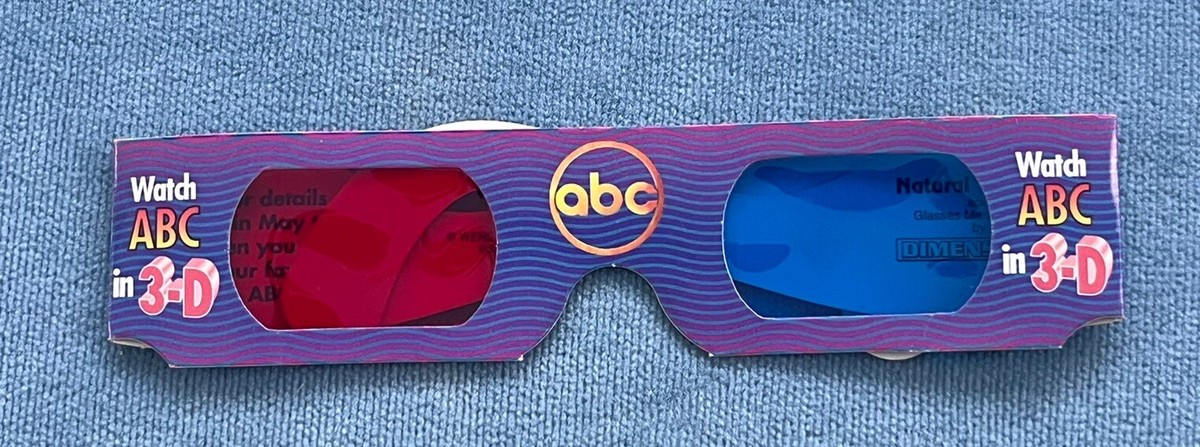 3Dメガネ Vintage 1997 ABC TV Wendy's 3D Glasses Movie 3-D 1990s Original