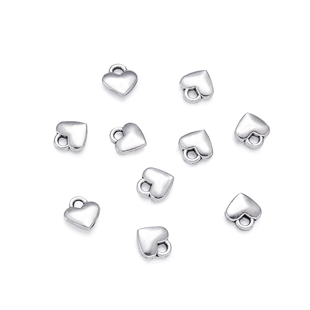 Silver heart charms shop for crafts