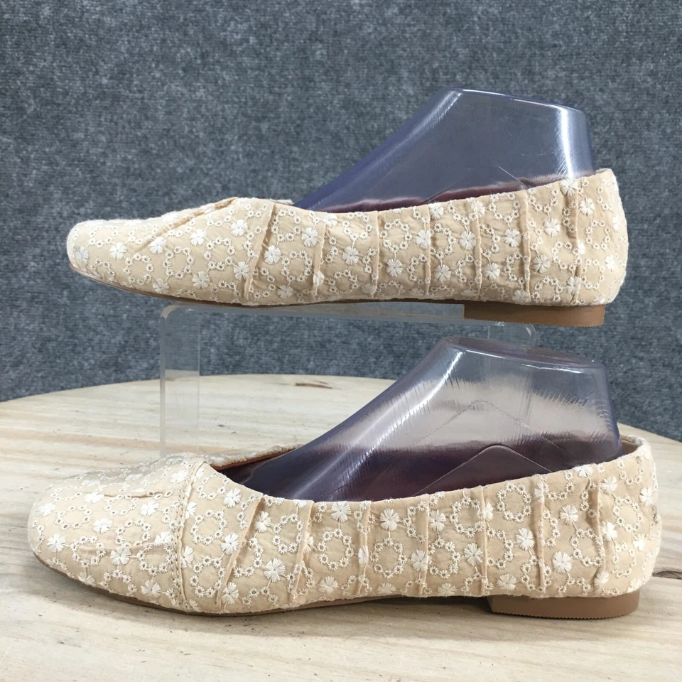 Sapatos femininos KORKS Kork Ease 9,5 M Palmer slip on sapatilhas de balé tecido bege - Imagem 2 de 4