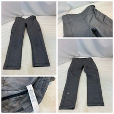 Lululemon Capri Yoga Pants Sz 4 Gray Nylon Poly 21” Inseam Worn Once YGI C1-247