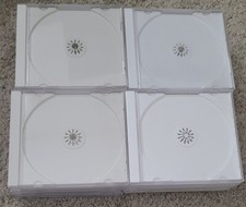 Standard Size White CD Jewel Cases - Lot Set of 25, various logos, used