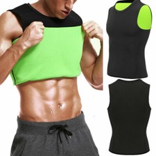 Men's Sauna Vest Neoprene Sweat Shirt Redu Fat Body Shaper Hot Cami Training Top