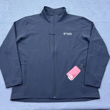 North Face Men's Jacket XXL Stretch Softshell Tech Zip Coat Asphalt Gray LOGO