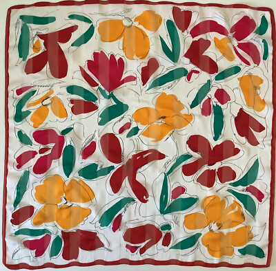1 A lebendiger 30 Zoll quadratischer Vintage selbststreifender Schal von Cinzia Fiori für Krawattenständer