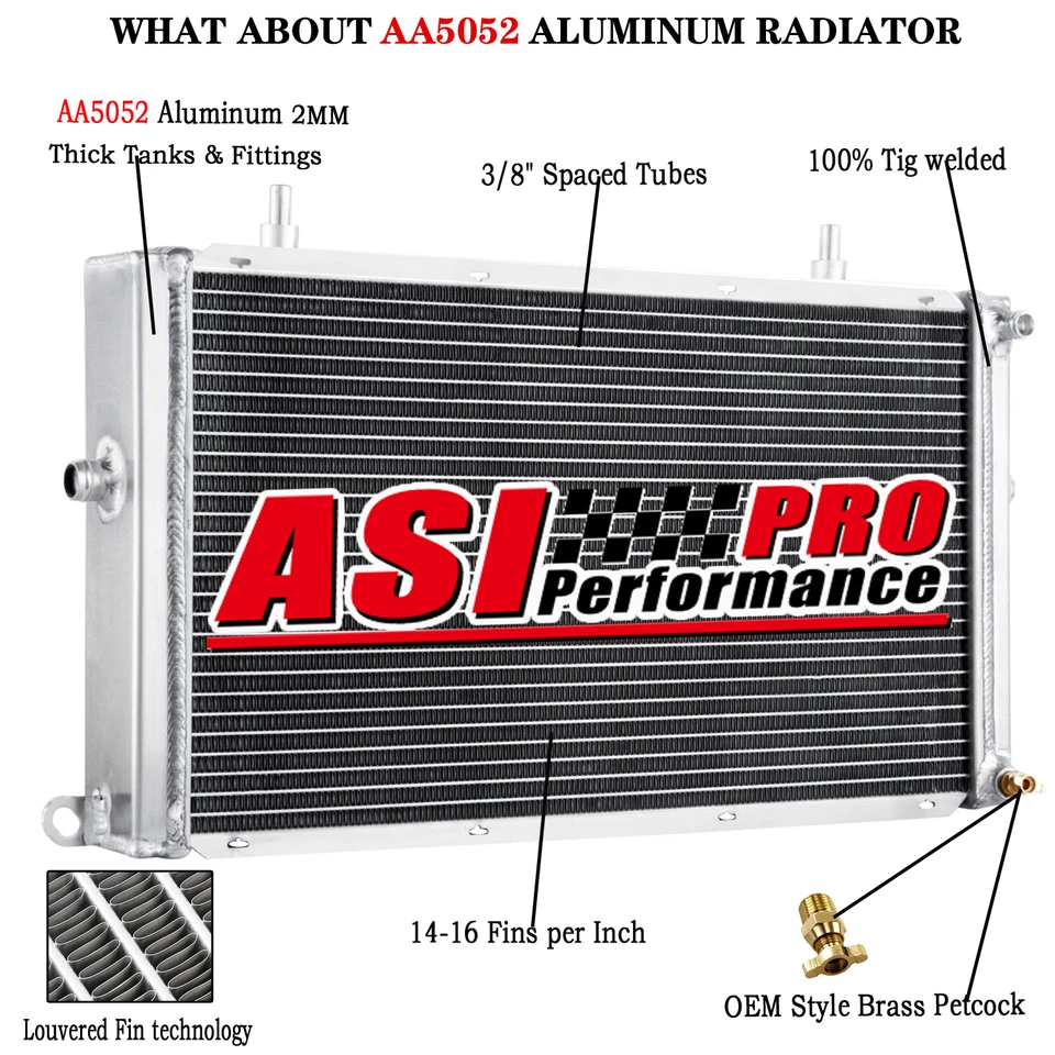 Aluminum 3 Row Radiator For 98-2003,01 Jaguar XJR 2000-2003 XKR Vanden Plas 4.0L - Image 2 of 4