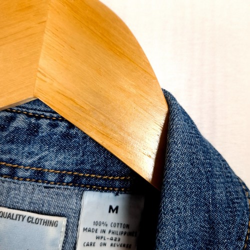 LEVI STRAUSS & CO Uomo Jeans Camicia Taglia M Western Punto Collo Cotone Blu - Foto 5 di 10