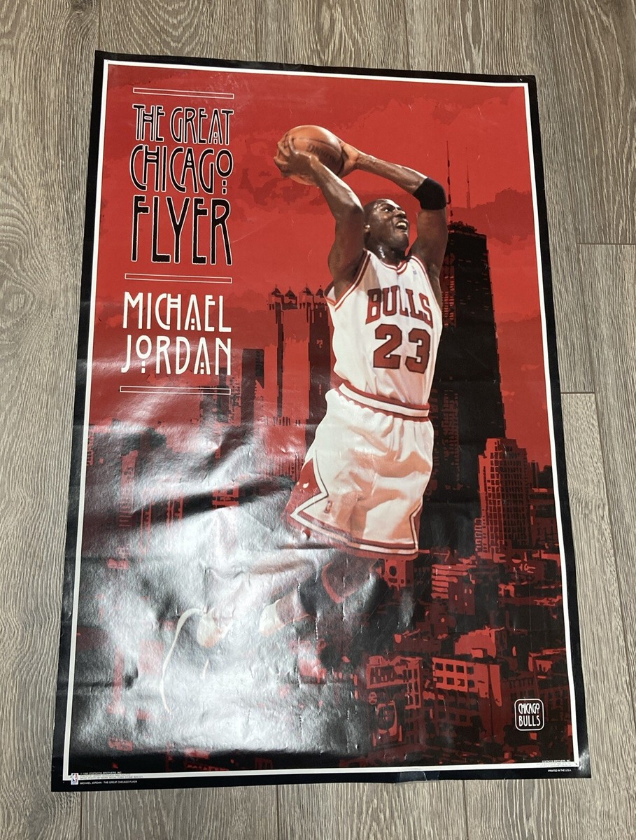 マイケルジョーダン　ポスター　THE GREAT CHICAGO FLYER Vintage Michael Jordan Poster GREAT CHICAGO FLYER 1996 NBA Chicago