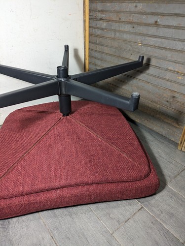Swivel Footstool Ottoman Fabric & Steel Star Base Mid Century Modern Style - Picture 19 of 19