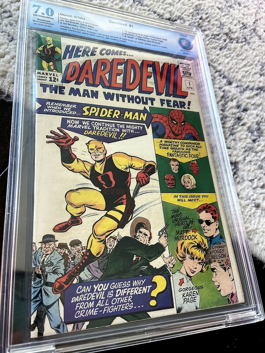 DAREDEVIL #1 CBCS 7.0 RESTORED 1ST APP KEY GRAIL 1964