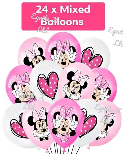 Globos de helio de calidad de fiesta de cumpleaños de látex de 12" Disney Minnie Mickey Mouse - Imagen 3 de 20