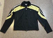 Nike Girls Kids Windbreaker Jacket Full Zip Front Medium Size 8-10 Grey Yellow