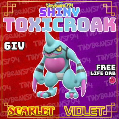  SHINY TOXICROAK 6IV Greninja Raid Ready EV Trained Pokemon Scarlet and Violet 