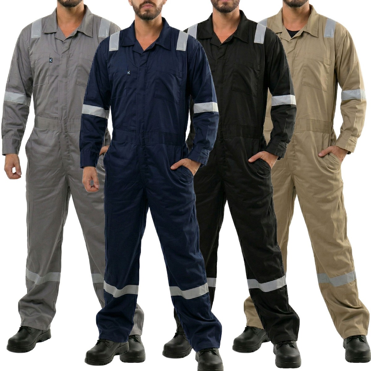 Men's High Visibility Work Coveralls Reflective Tape Mechanic