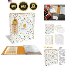 Recipe Binder, 8.5" x 9.5" 3 Ring Binder Organizer Set with 50 Page Protector...