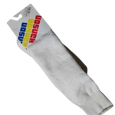 Hanson Vintage Mens Ski Socks Worsted Wool Blend Cream White Size 10-13 USA Made