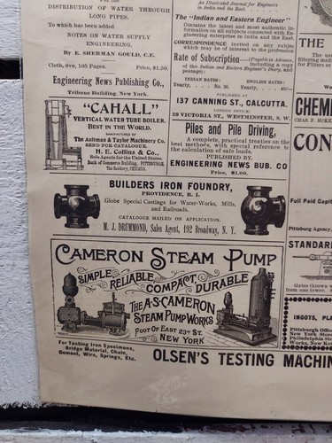 Antikes Werbetechnik Nachrichtenmagazin 14. Mai 1896 rahmenbar Steam Punk - Bild 9 von 14