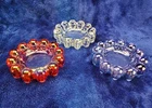 Lot of 3 Vtg Anchor Hocking Boopie Bubble Glass Ashtrays MCM Clear Ruby Blue