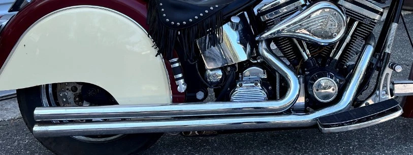 2001 01 Gilroy Indian Chief Deluxe Juego de tubos silenciadores de cabezal de escape delantero trasero Foto 2 de 4