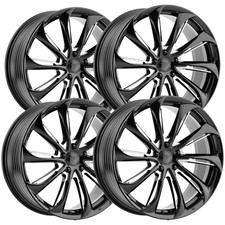 Set Of 4 Rock Forged Ff25 20x8.5 5x120 38mm Blackmilled Wheels Rims 20 Inch