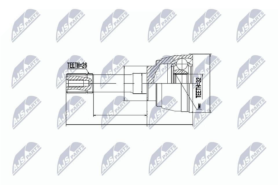 Driveshaft CV joint Front Axle NPZ-SU-030 NTY for SUZUKI GRAND VITARA I - Image 4