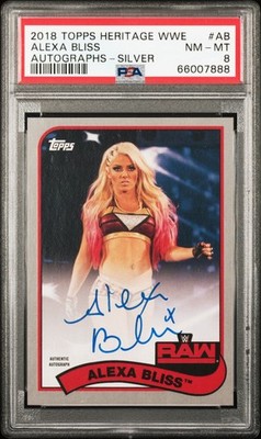 Alexa Bliss On-Card Auto Silver /25 - 2018 Topps WWE Heritage PSA 8