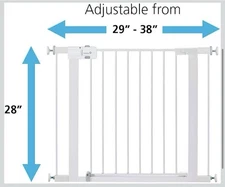 Safety 1st Easy Install Walk Thru Baby Gate 29"-38" 28" Extra Tall White Secure