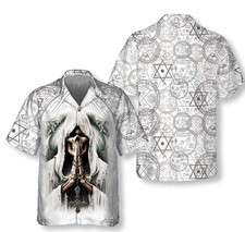 Pray Skull Hawaiian Shirt, Unique Satanic Pattern Skull Shirt For Men And Women