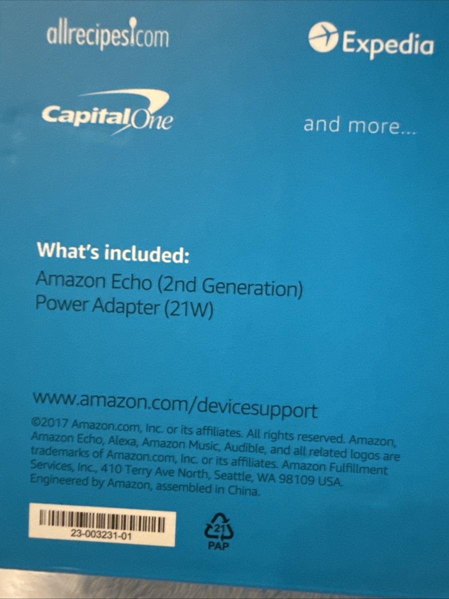 Amazon Echo (2nd Generation) Smart Assistant - Charcoal Fabric for