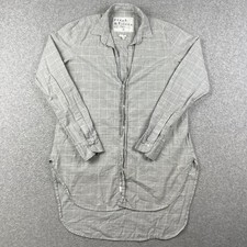 Frank & Eileen Grayson Lightweight Long Sleeve Button Shirt Top Medium Grey
