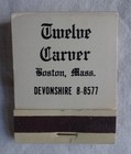 Vintage Unstruck Matchbook, Twelve (12) Carver, Bar Lounge, Boston, Gay, LGBTQ — photo 1