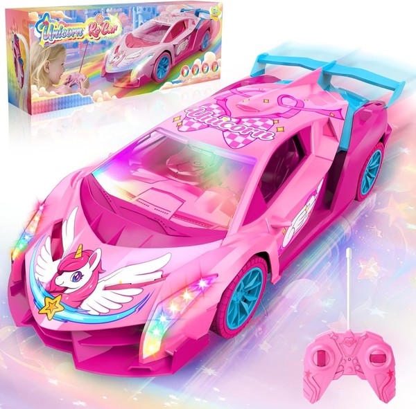 Ferngesteuertes Auto Mit Bunten Licht, 2,4Ghz Rc Car Spielzeug Ab 3-12 Jahre-image