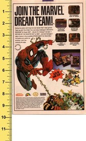 Vintage 1992 Marvel Spider-Man X-Men Video Game Print Ad NES SNES Game Boy LJN
