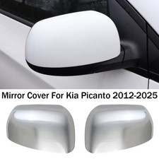 For Kia Picanto 2012-2025 Pair Chrome Add-on Rearview Mirror Cover Cap Trims Abs