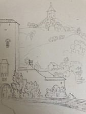 Sehr Schön Zeichnung XIX 1827 Tinte Zum Identifizieren Tür Bern IN Freiburg Alte